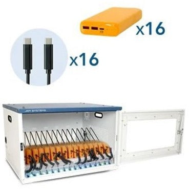 JAR Systems Library Check-Out USB-C Charging Station - 14.5" Height x 22" Width x 19"