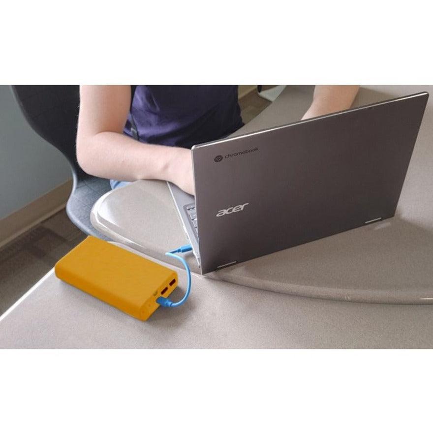 JAR Systems Ready-to-Go Power Bank Kit - KIT4AD45PBYL - 4 Portable, 20,000 mAh Power Banks, 4 USB-C AC Adapter Charging Cables, and 4 USB-C to USB-C Charging Cables