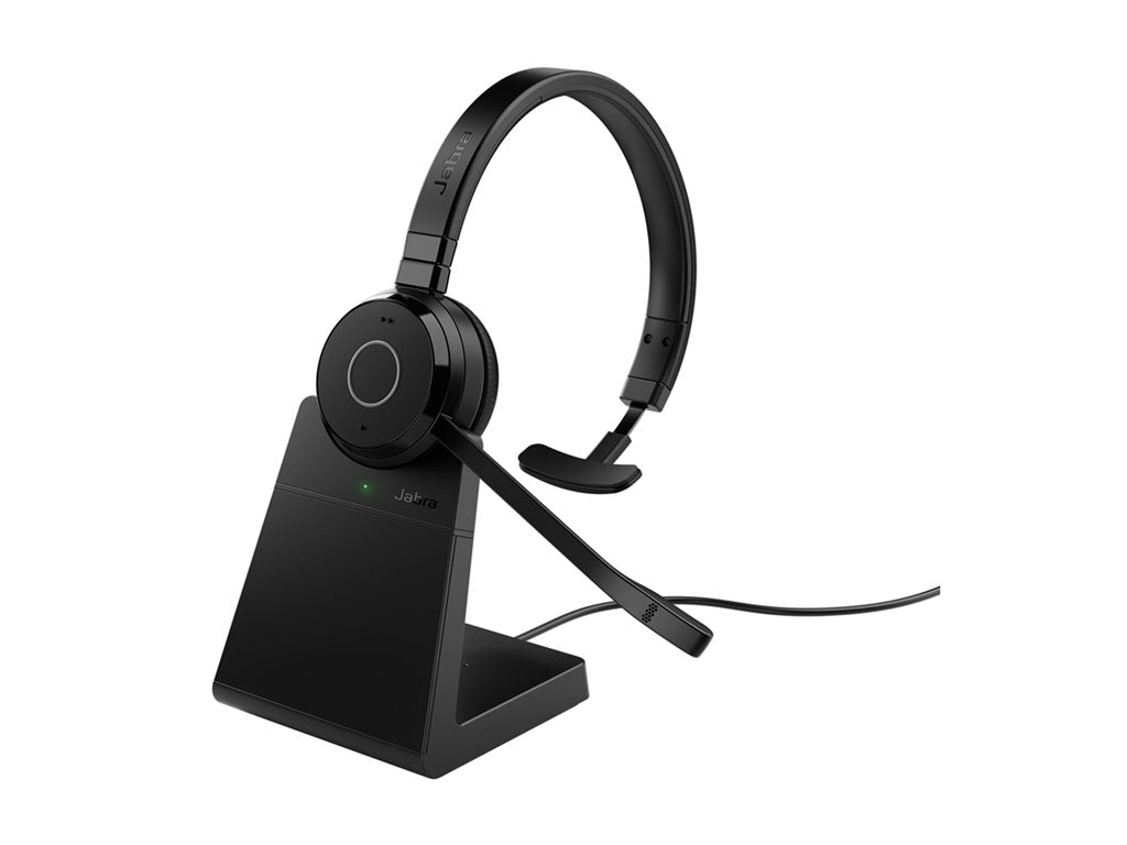 Jabra Evolve 65 TE Mono - Headset - on-ear - Bluetooth - wireless - USB-A via Bluetooth adapter - noise isolating - UC certified 6693-833-499