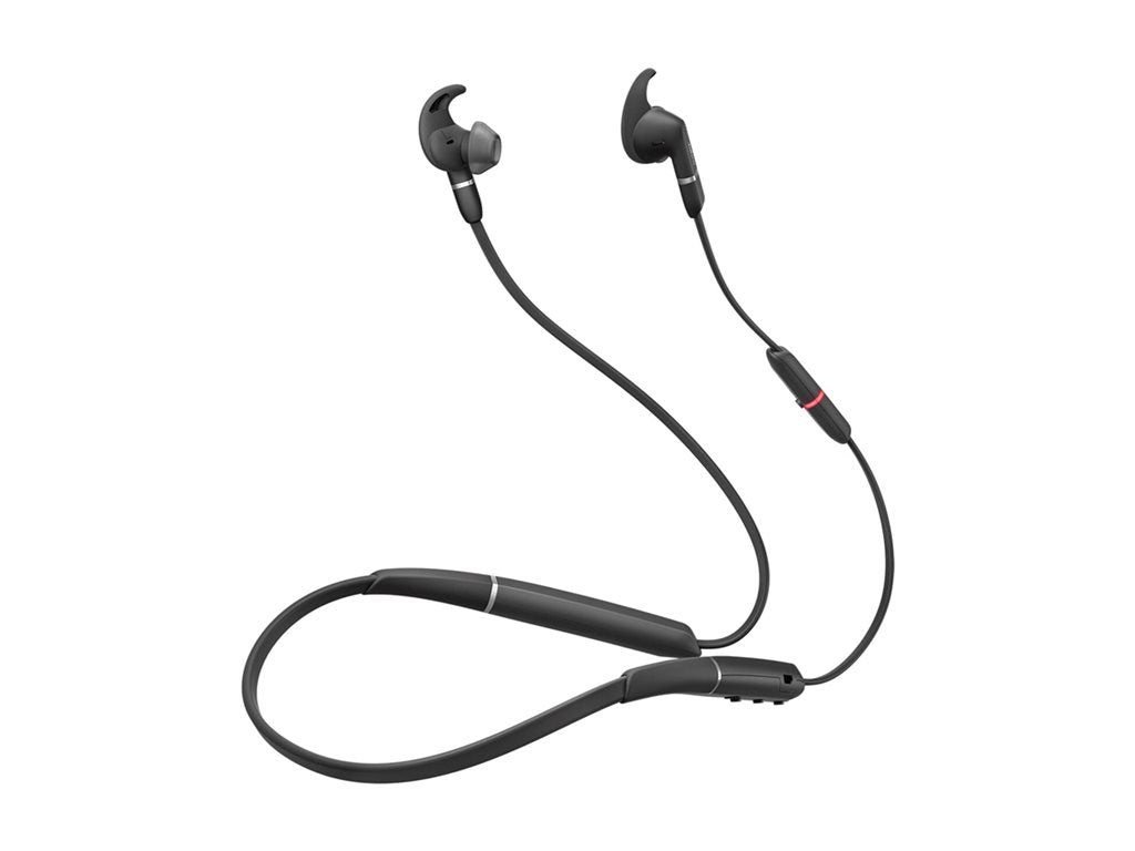 Jabra Evolve 65e MS - Earphones with mic - in-ear - behind-the-neck mount - Bluetooth - wireless - USB - noise isolating 6599-623-109