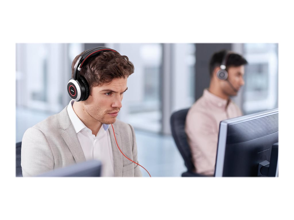 Jabra Evolve 80 MS stereo - Headset - full size - wired - active noise canceling