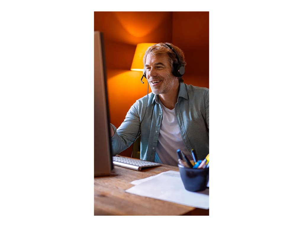 Jabra Evolve2 50 MS Stereo - Headset - on-ear - wired - active noise canceling - USB-A - black - Zoom Certified, Certified for 25089-999-999