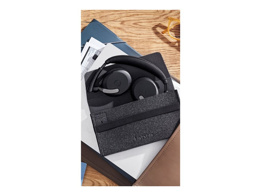 Jabra Evolve2 65 Flex UC Stereo - Headset - on-ear - Bluetooth - wireless - active noise canceling - USB-C - black - Optimized 26699-989-899-01