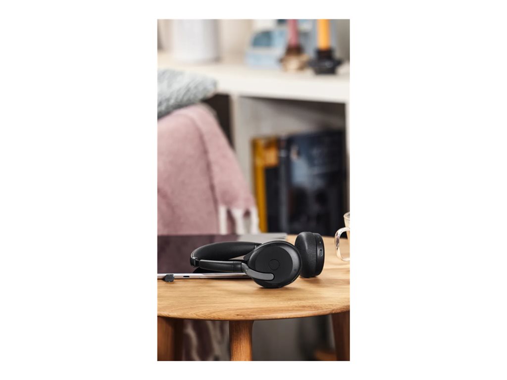 Jabra Evolve2 65 Flex UC Stereo - Headset - on-ear - Bluetooth - wireless - active noise canceling - USB-C - black - Optimized 26699-989-899-01