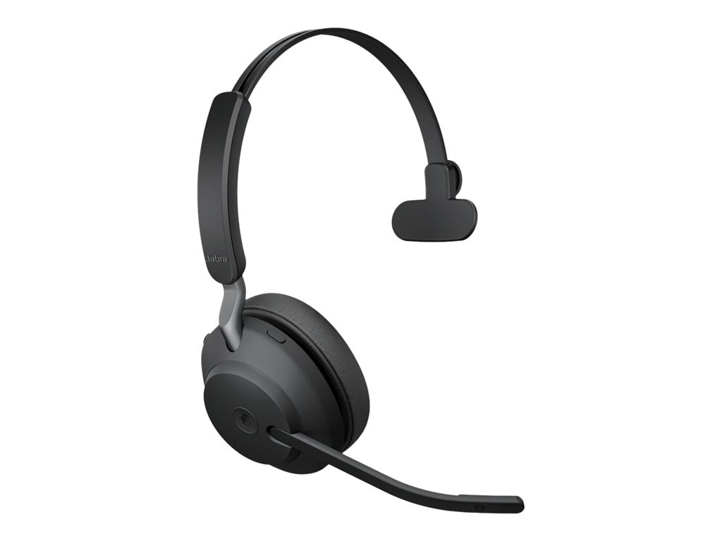 Jabra Evolve2 65 MS Mono - Headset - on-ear - convertible - Bluetooth - wireless - USB-A - noise isolating - black - with charging 26599-899-989