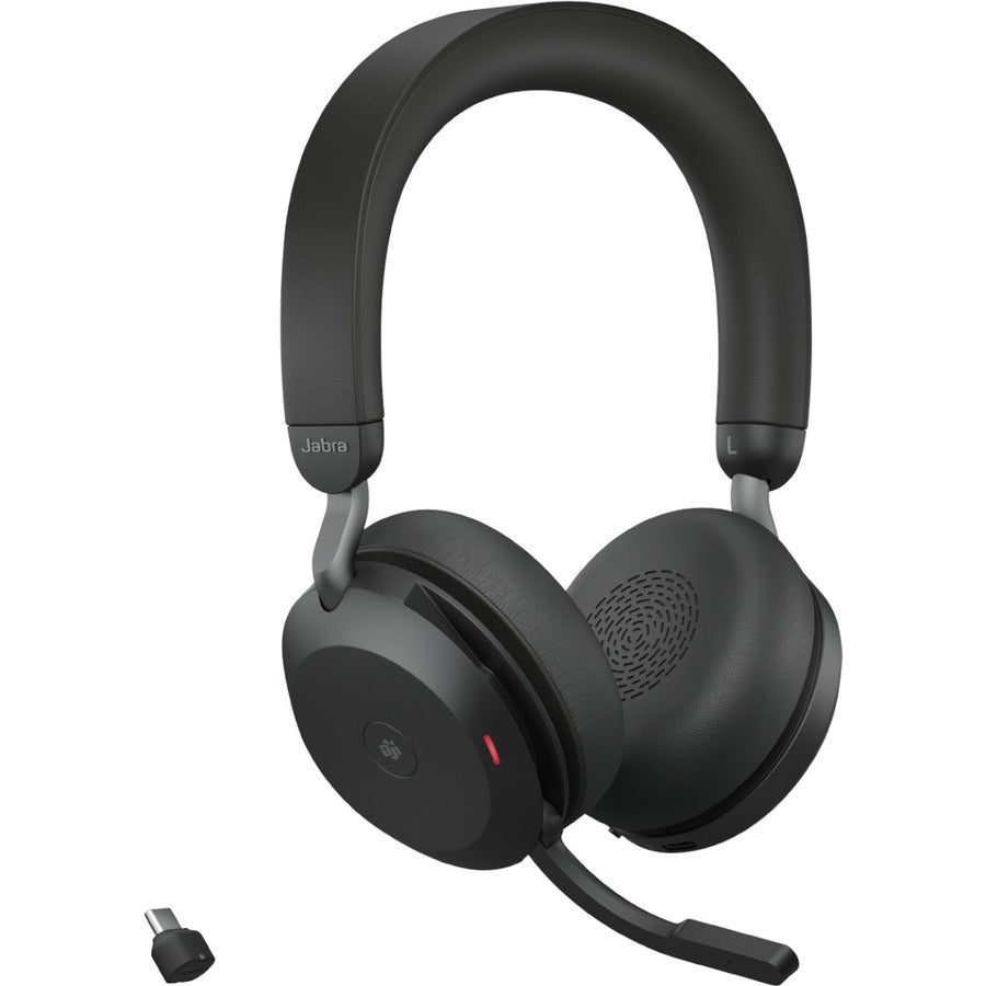 Jabra Evolve2 75 Wireless On-ear Stereo Headset - USB-C - For MS Teams - Black - Binaural 27599-999-899