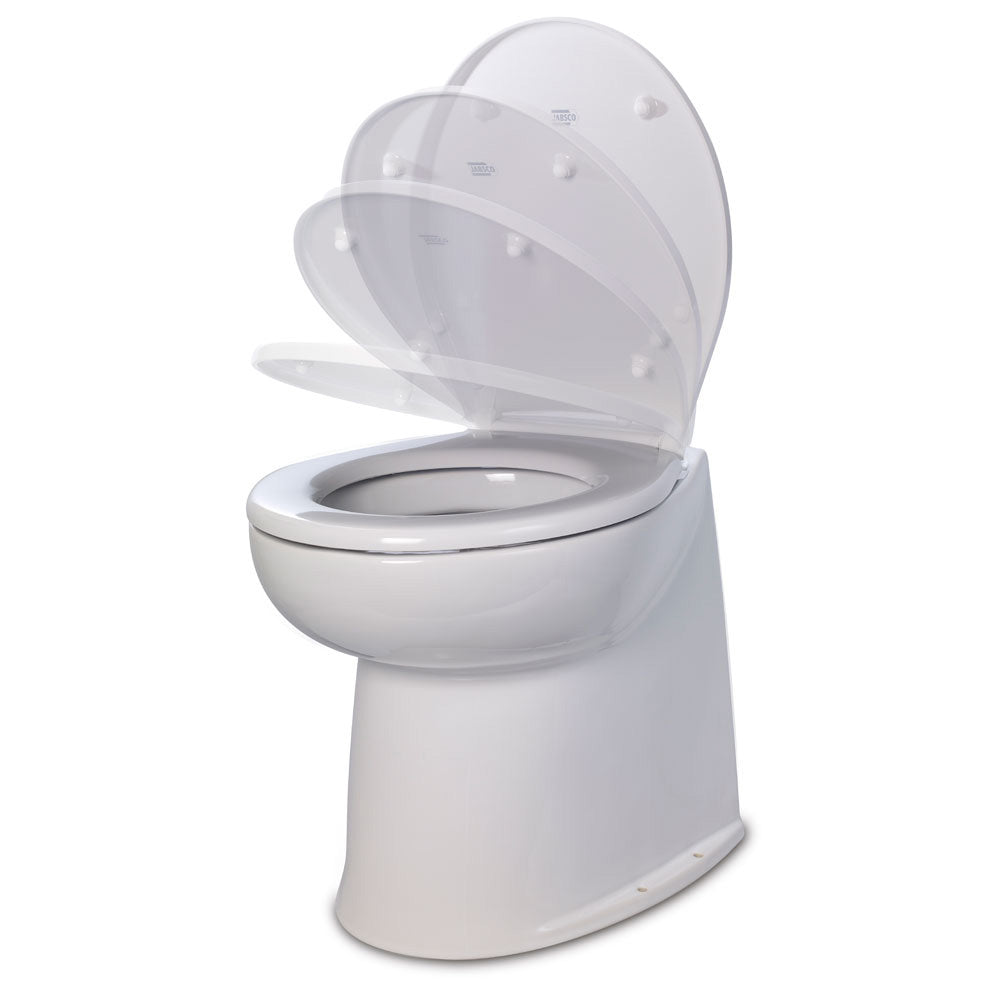 Jabsco Deluxe Flush 14" Straight Back 12V Freshwater Electric Marine Toilet w/Solenoid