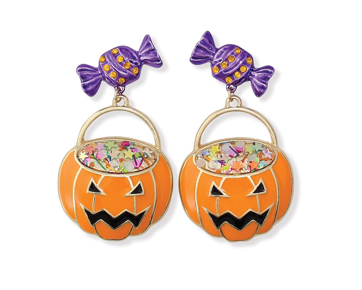 Jack O Lanterns With Candy - Earrings