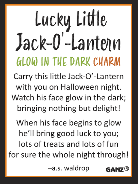 Jack-o-Lantern Glow in the Dark Charm
