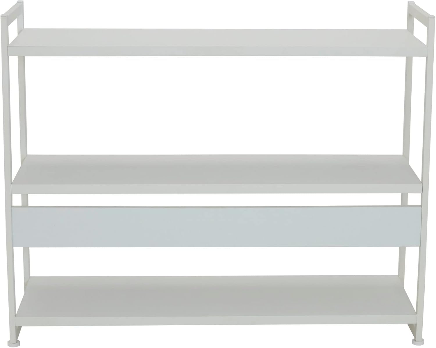 Jamestown Wide 3 Shelf Bookshelf White Metal Open Storage
