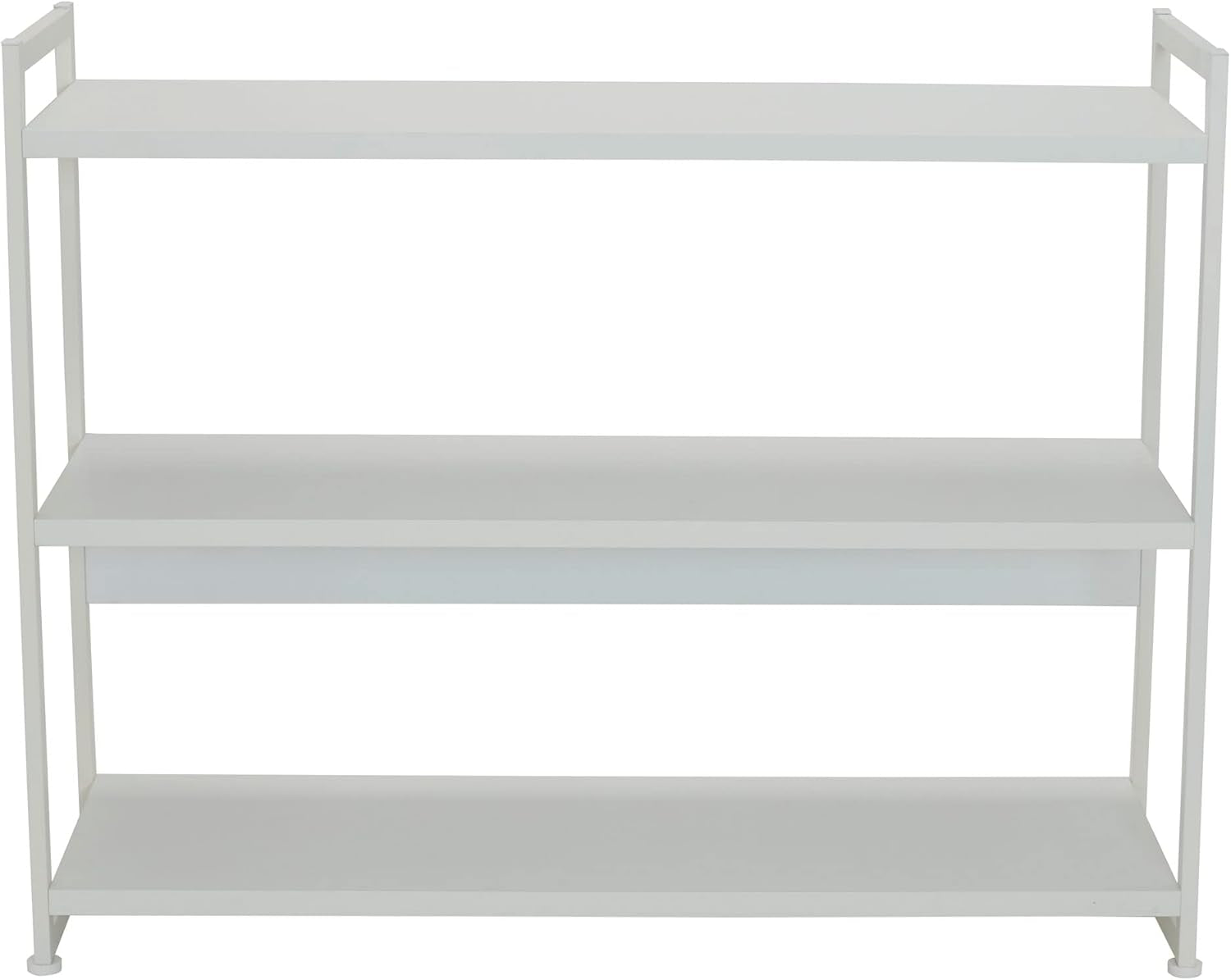 Jamestown Wide 3 Shelf Bookshelf White Metal Open Storage