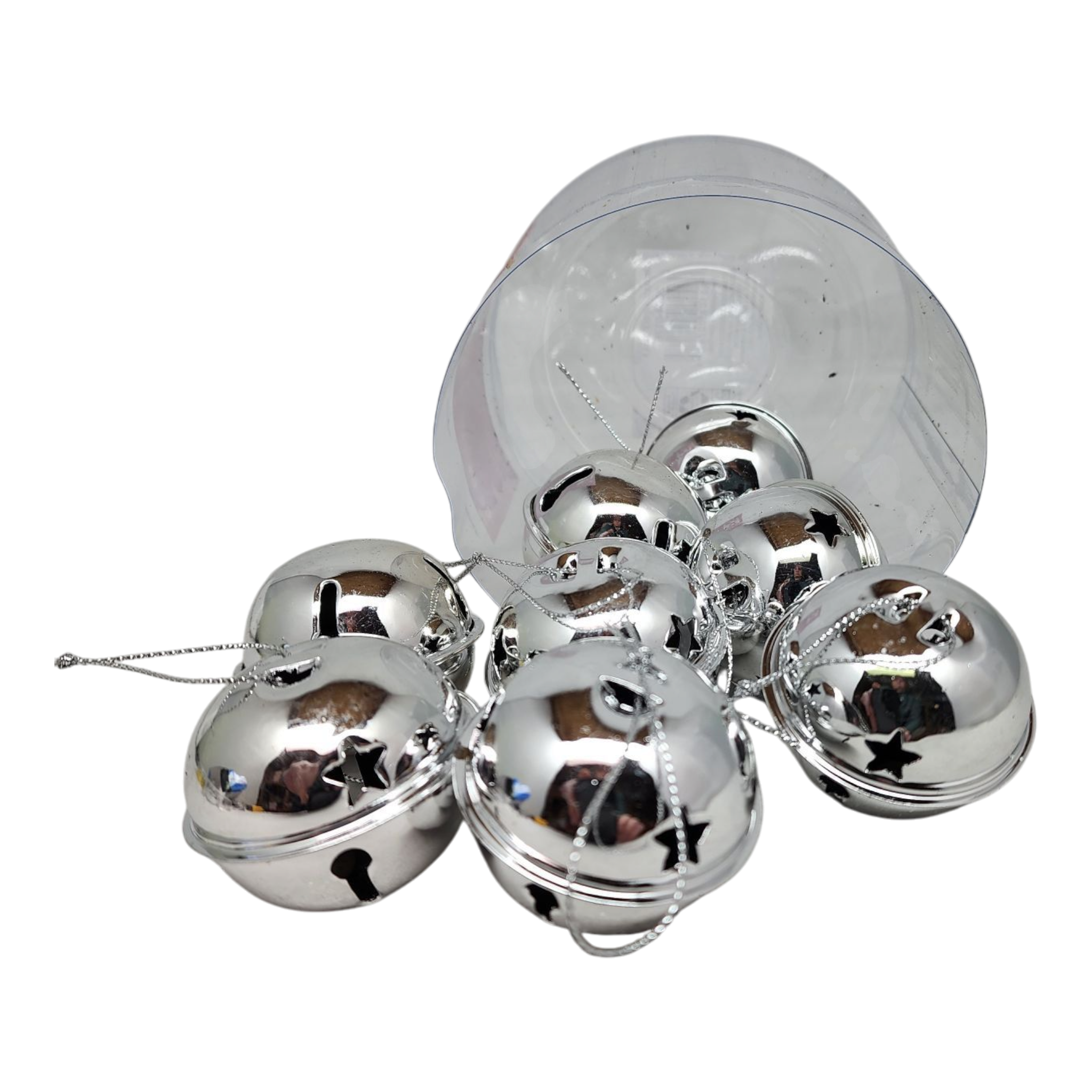 Jingle Bells (8 pack) - 50mm - Silver