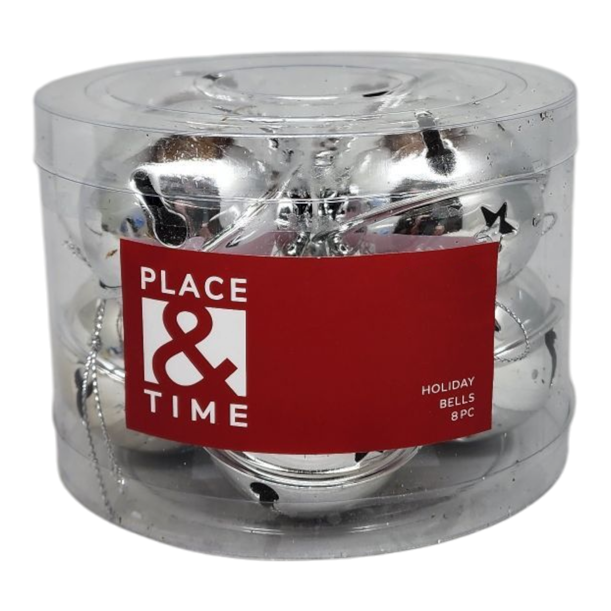 Jingle Bells (8 pack) - 50mm - Silver
