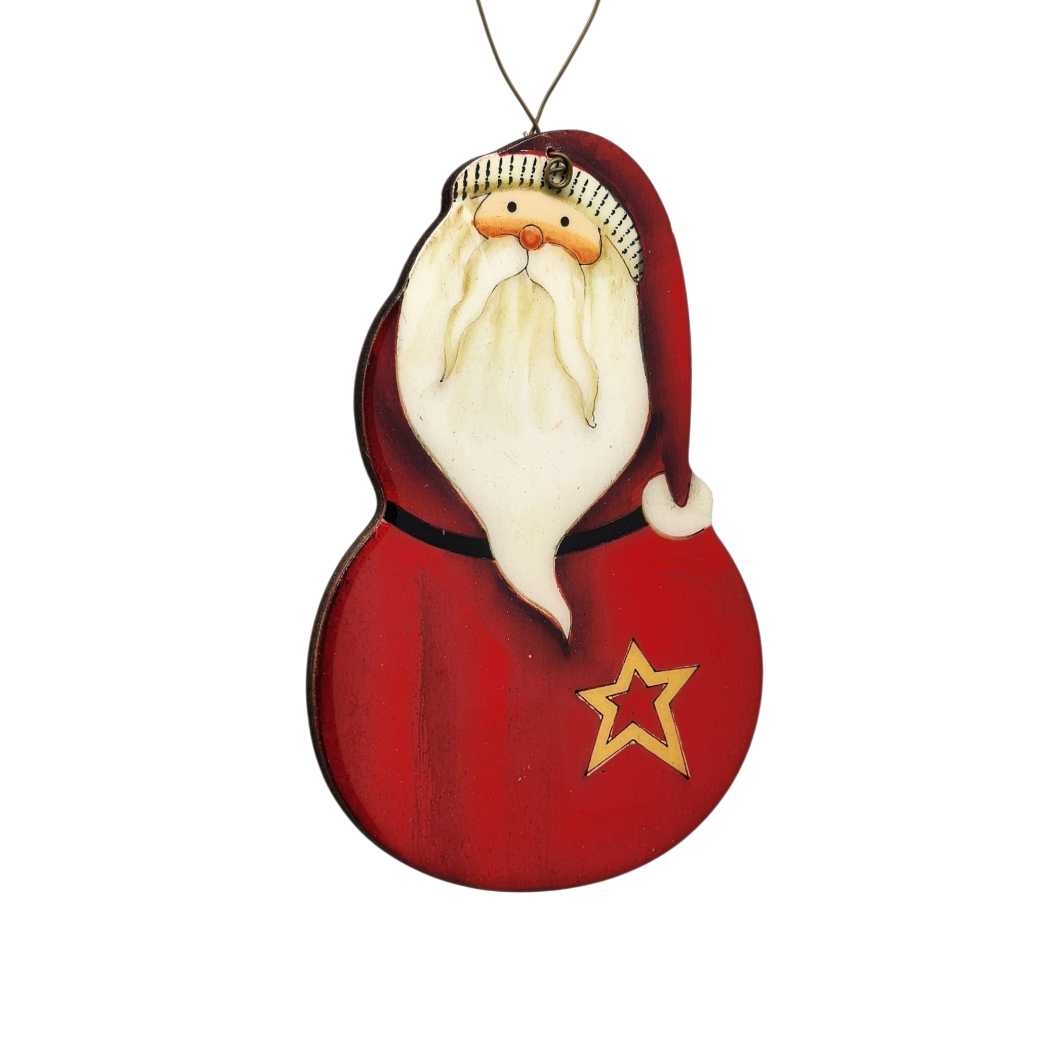Jolly Santa with Star Ornament