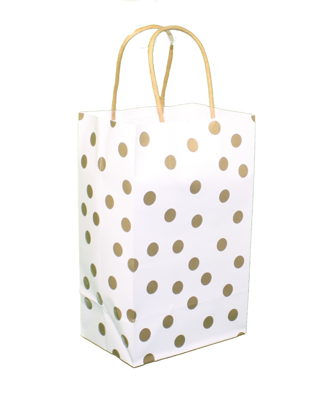 Junior Cub White With Metallic Gold Kraft Gift Bag Set of 8
