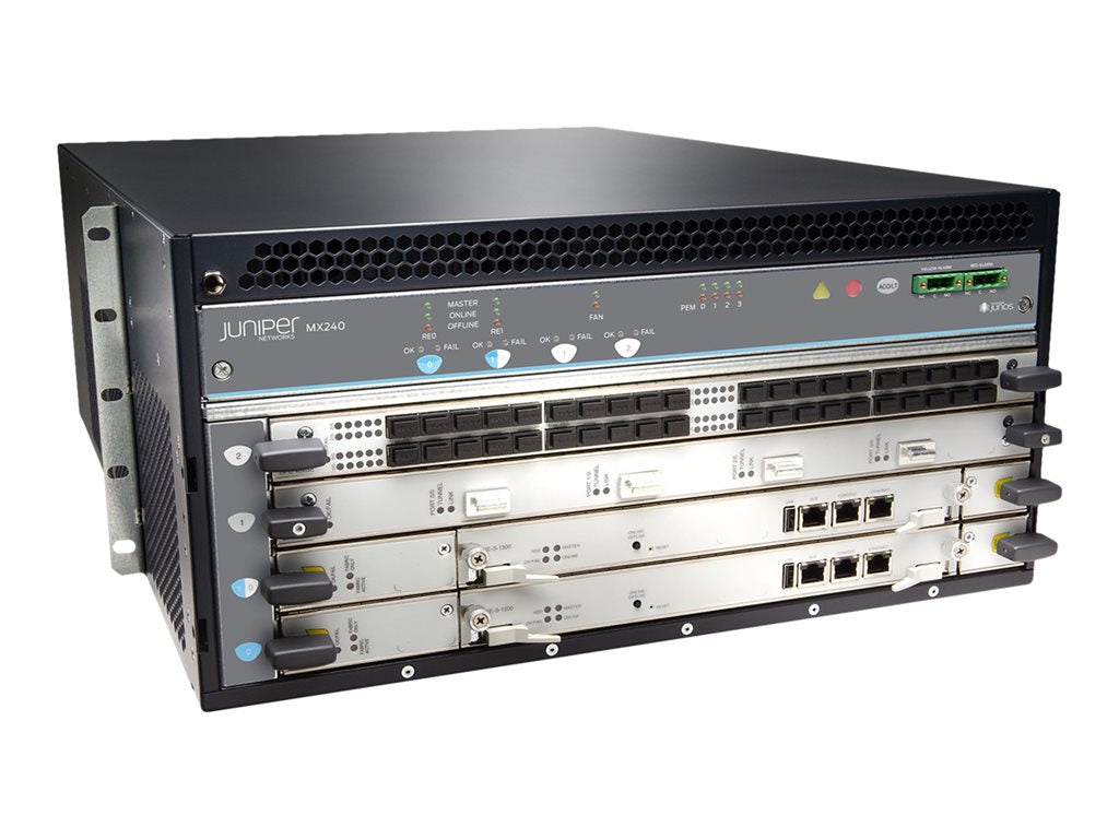 Juniper Networks MX-series MX240 - Router - 40 Gigabit LAN, 100 Gigabit Ethernet, 400 Gigabit LAN - side to side airflow