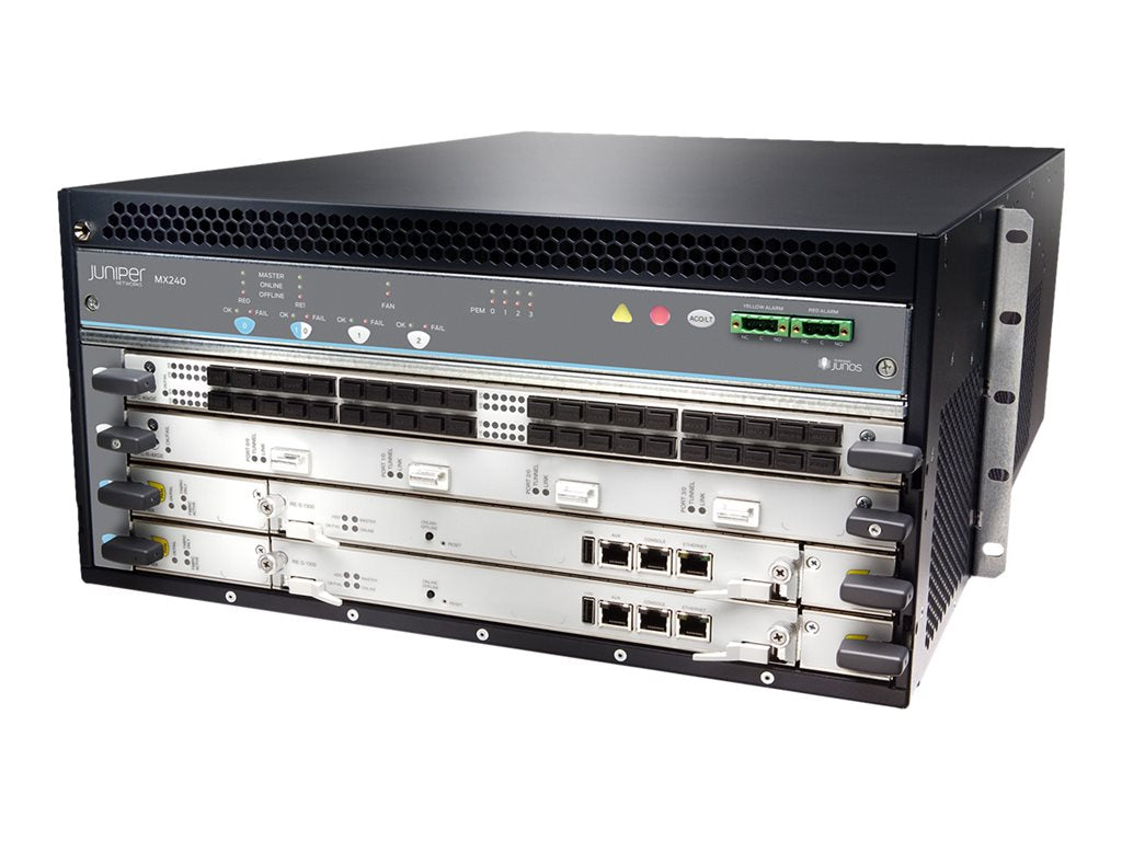 Juniper Networks MX-series MX240 - Router - 40 Gigabit LAN, 100 Gigabit Ethernet, 400 Gigabit LAN - side to side airflow
