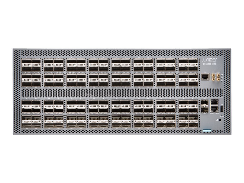 Juniper Networks QFX Series QFX5220-128C - Switch - L3 - managed - 128 x 100 Gigabit QSFP28 / 40 Gigabit QSFP28 - front