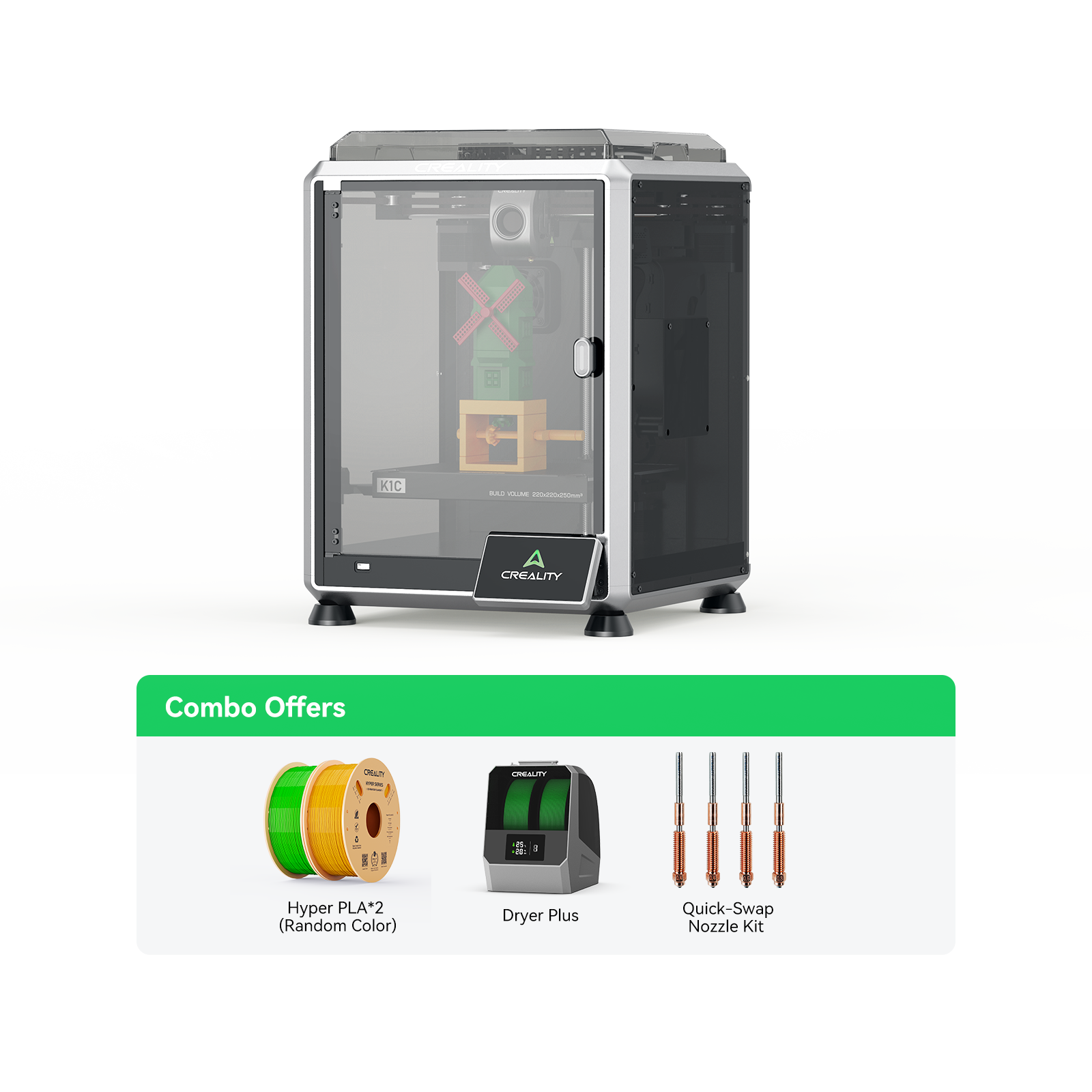K1C 2025 3D Printer with Multi-Color Filament Management System Creality CFS-C