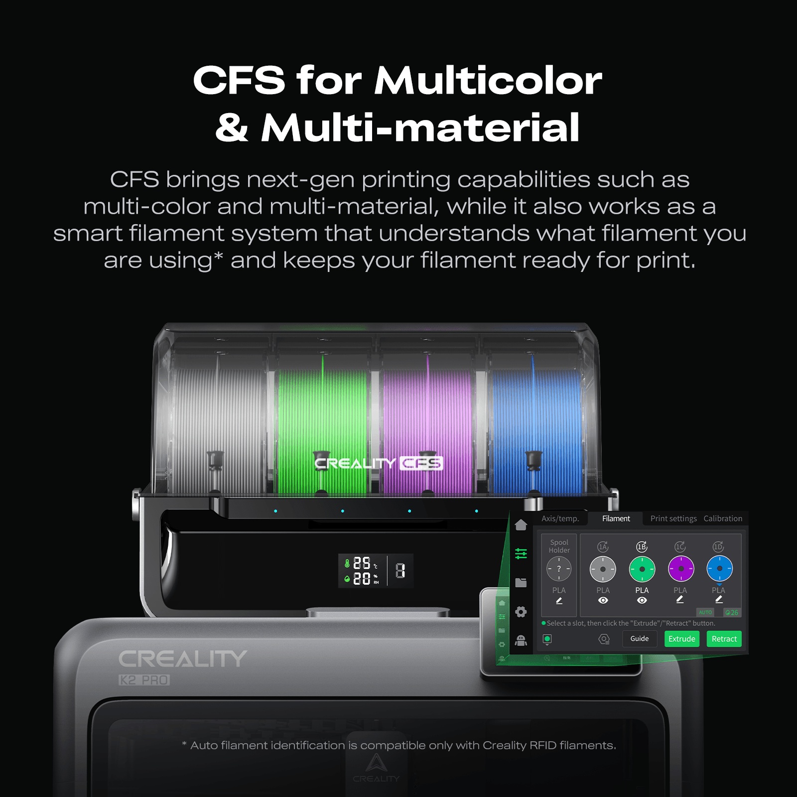 K2 Pro Combo 3D Printer with 16-Color Multi-Material CFS System