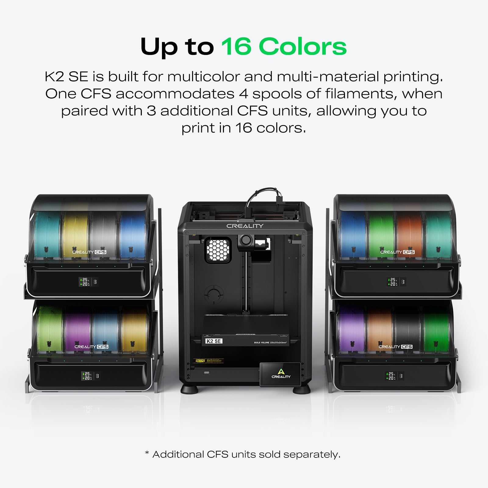K2 SE/Combo 3D Printer with Up to 16-Color Multi-Filament Support