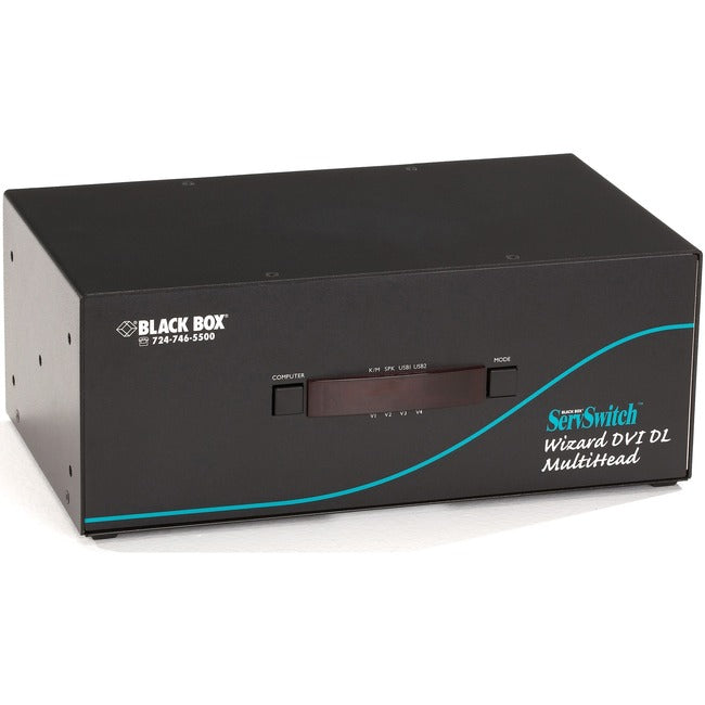 KVM Switch 4-Port DVI-D Dual-Link USB True Emulation - Black Box KV2304A