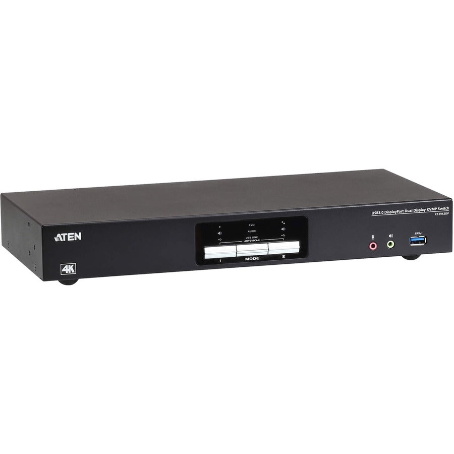 KVMP Switch - 2-Port USB 3.0 4K DisplayPort Dual Display Desktop Switch | ATEN Technologies CS1942DP
