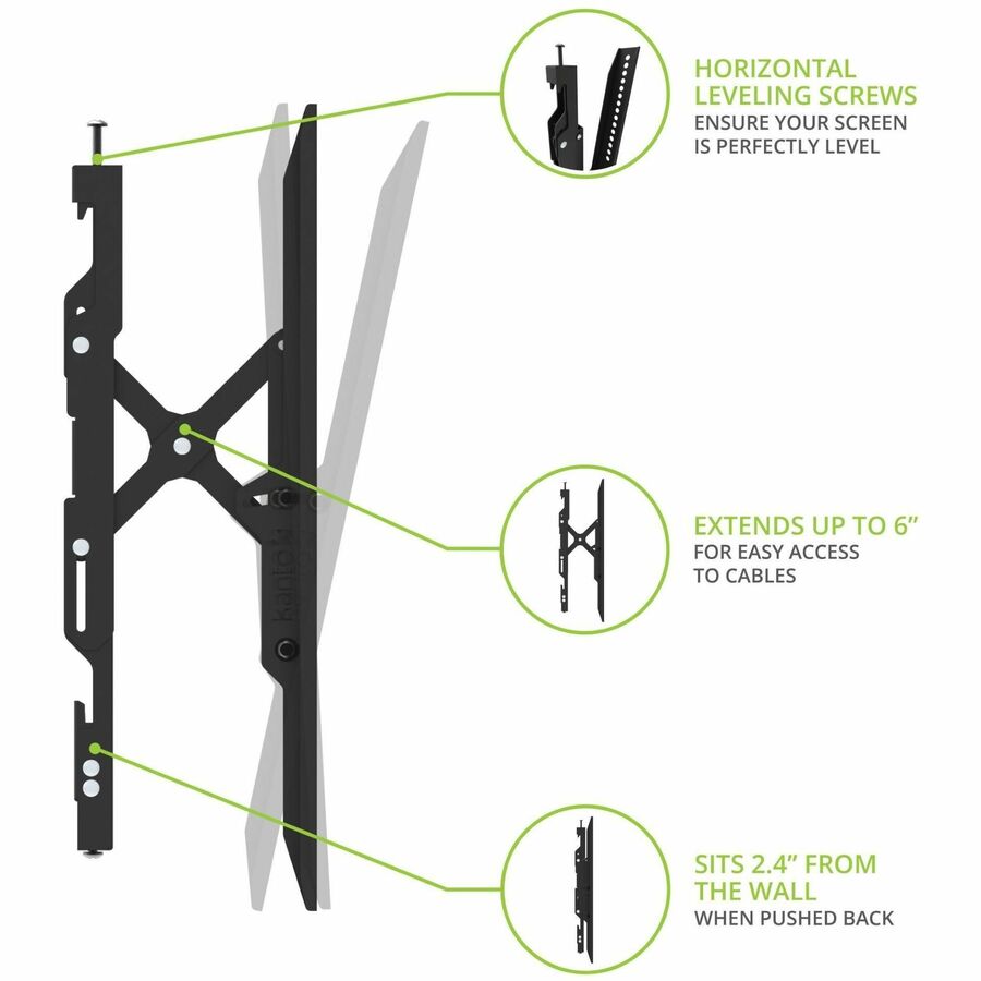 Kanto Wall Mount for TV, Monitor, Display - Black