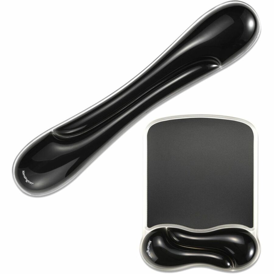 Kensington Duo Gel Wave Keyboard Wrist Rest - 3.69" x 1.92" x 1.04" Dimension - Black -