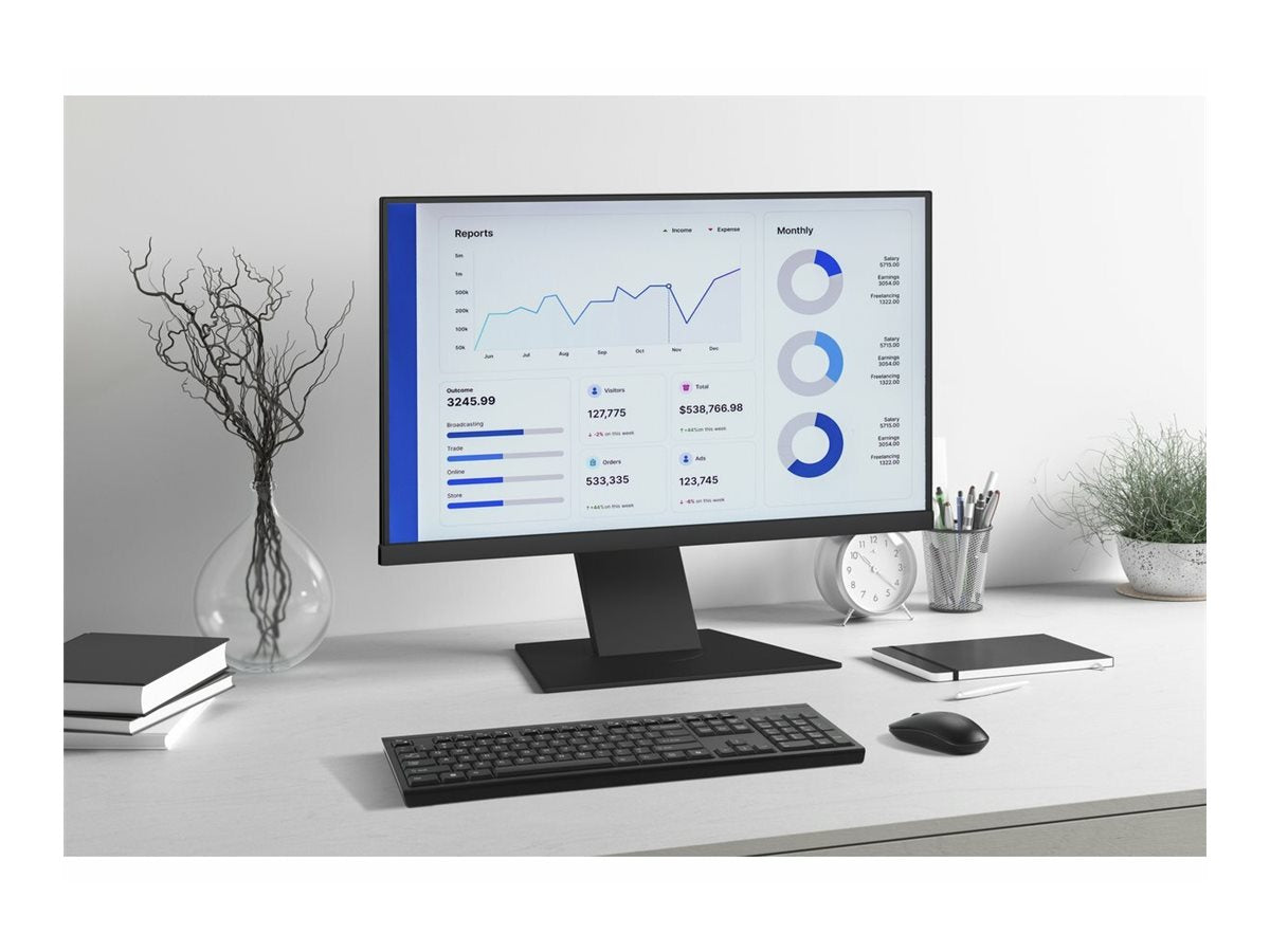 Kensington KB270 EQ - Keyboard - rechargeable, AI keyboard, with copilot key - full size - wireless - 2.4 GHz, Bluetooth