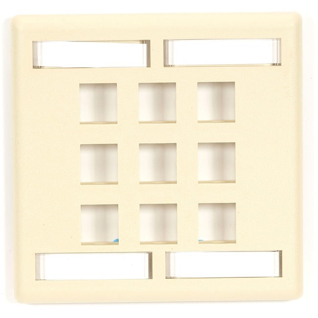 Keystone Wallplate - Double-Gang, 9-Port, Ivory, Taa