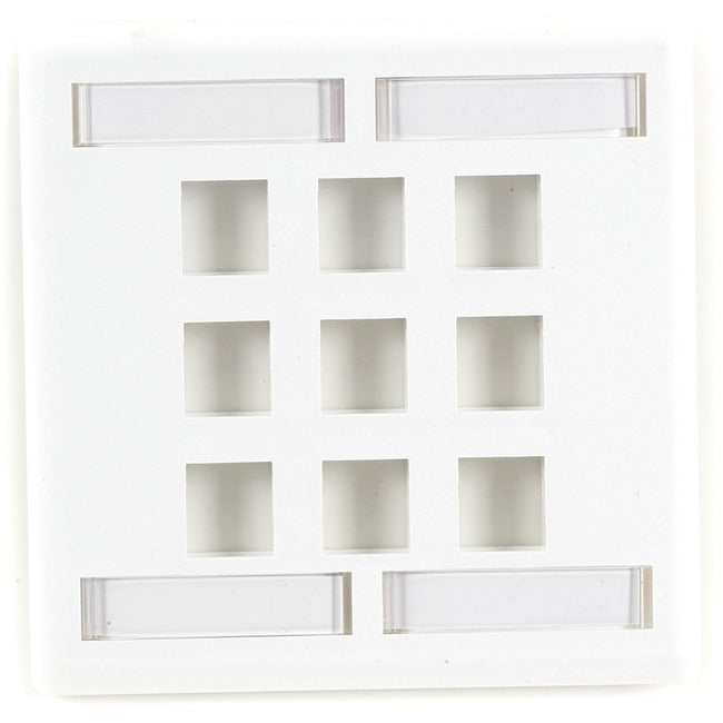 Keystone Wallplate - Double-Gang, 9-Port, White, Gsa, Taa
