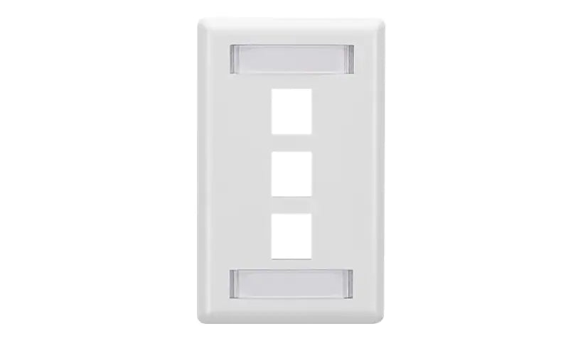 Keystone Wallplate - Single-Gang, 3-Port, White, Gsa, Taa