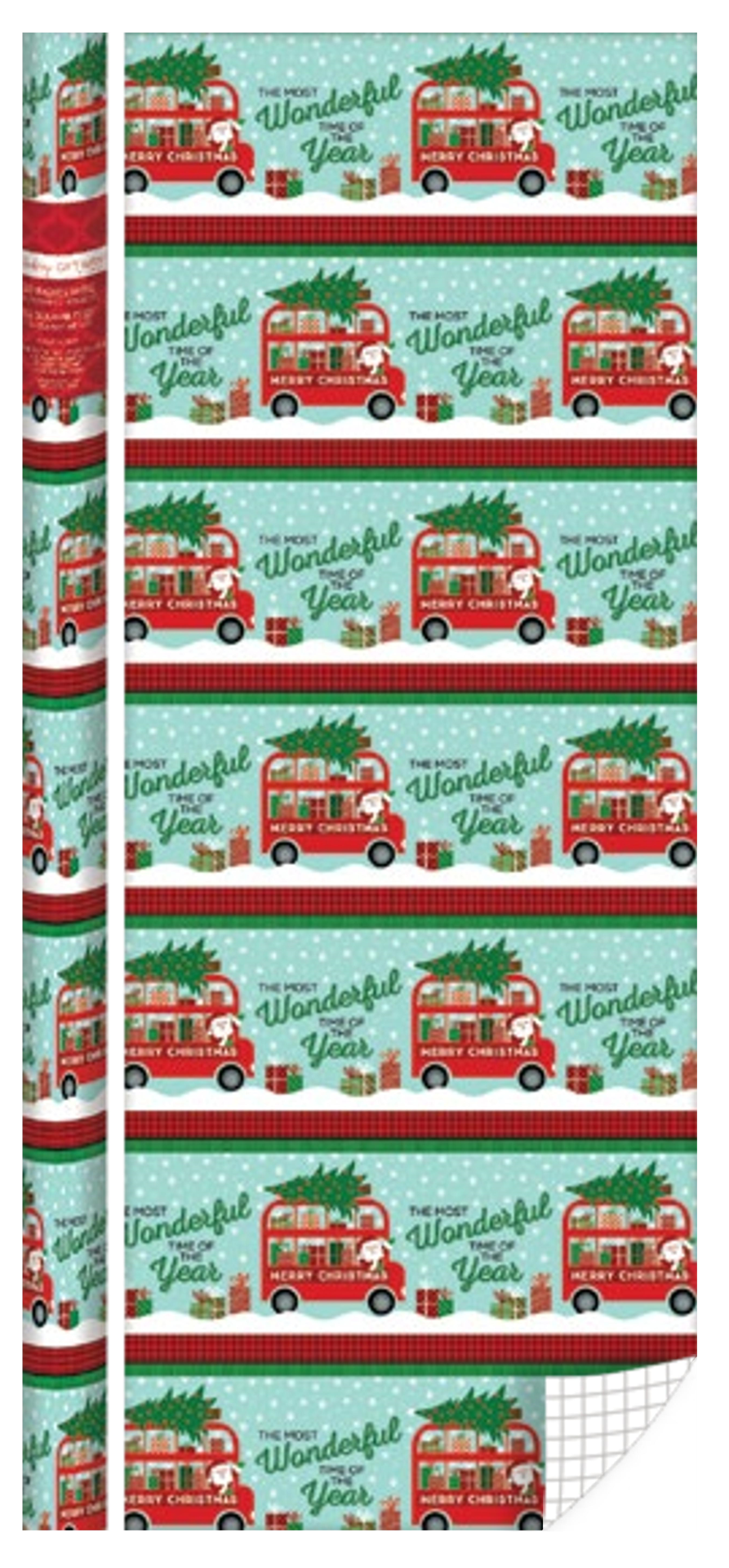 Kids Roll Wrap - 30" x 168" - Santa Bus