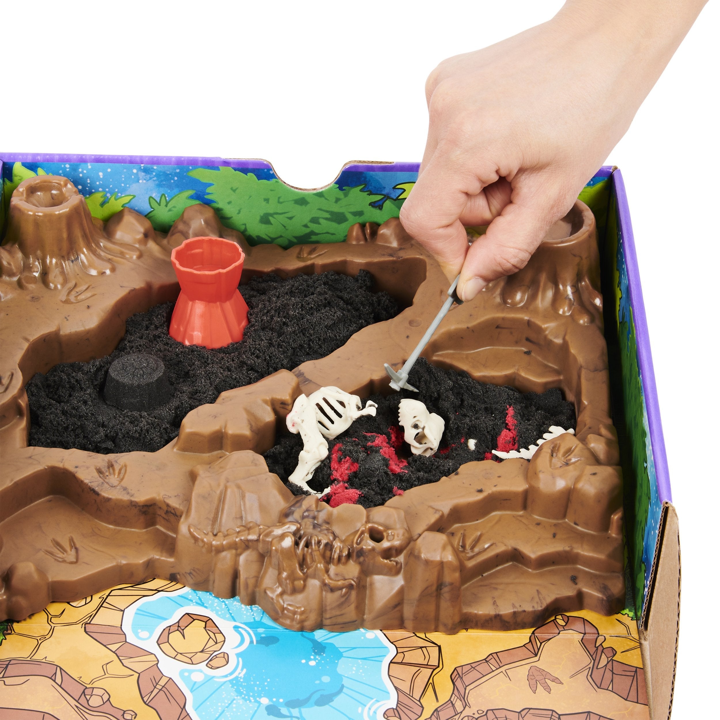 Kinetic Sand Dino Dig Playset with 10 Hidden Dinosaur Bones