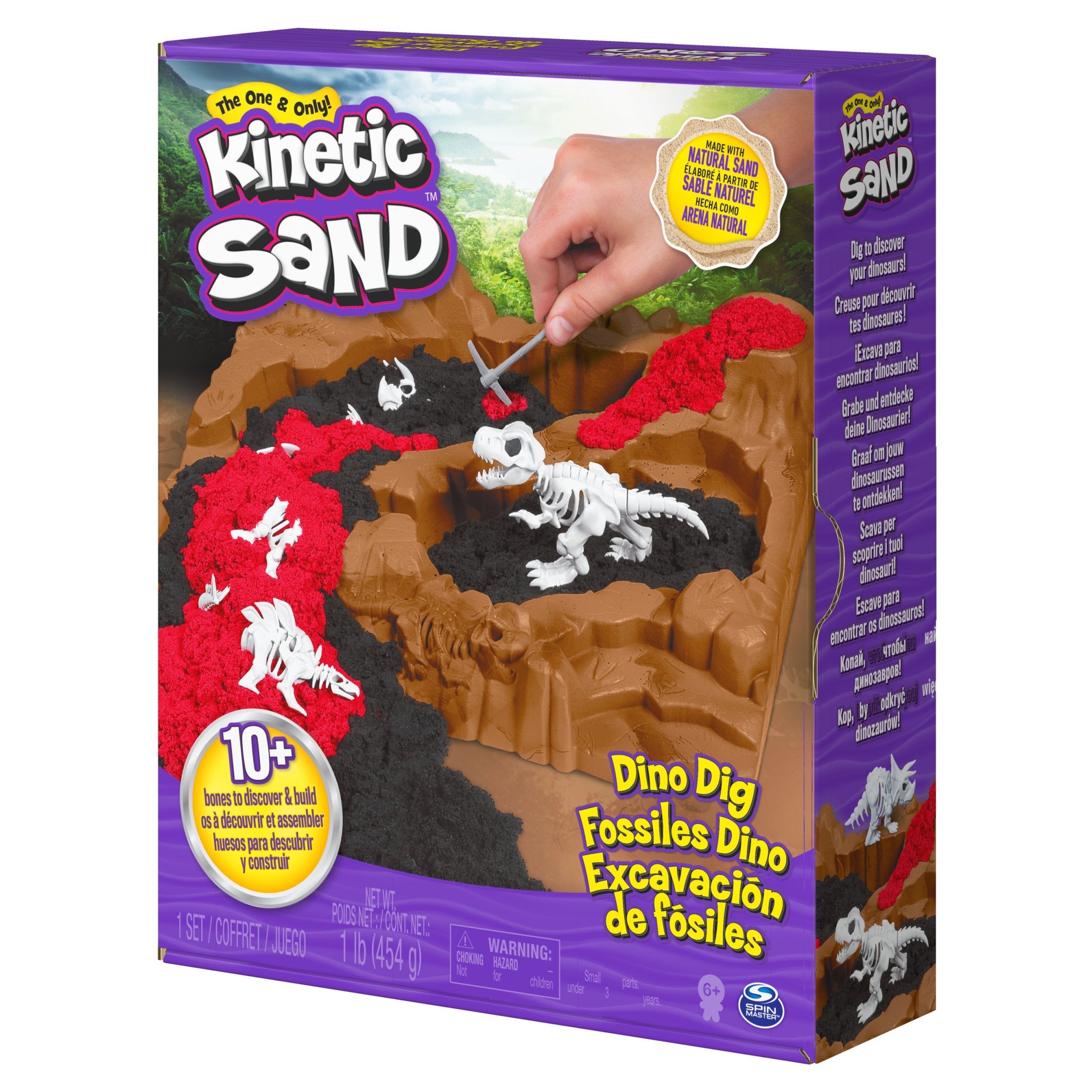 Kinetic Sand Dino Dig Playset with 10 Hidden Dinosaur Bones