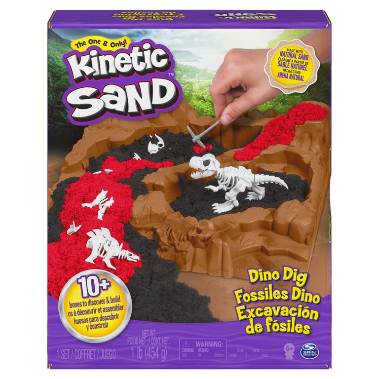 Kinetic Sand Dino Dig Playset with 10 Hidden Dinosaur Bones