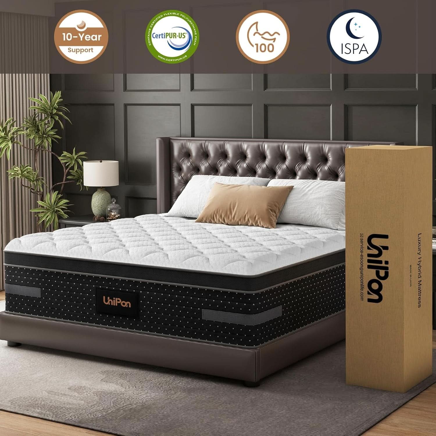 King 14 Inch Hybrid Memory Foam Mattress Certipur Certified