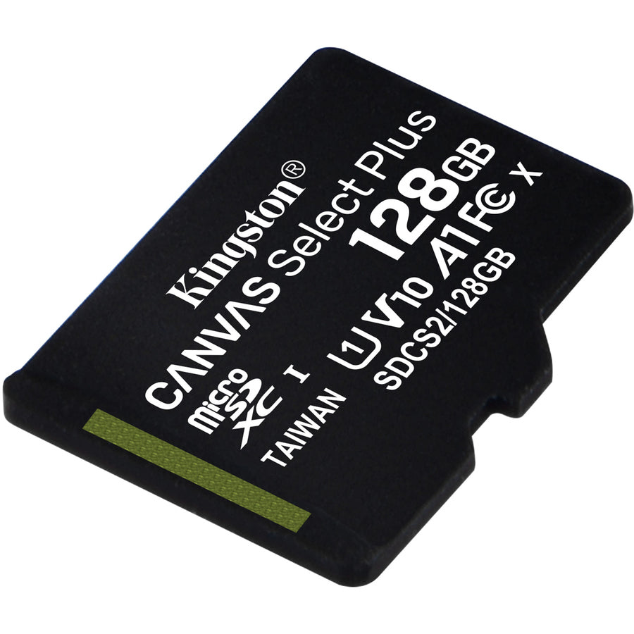 Kingston Canvas Select Plus SDCS2 128 GB Class 10/UHS-I (U1) microSDXC - 1 Pack SDCS2/128GBSP