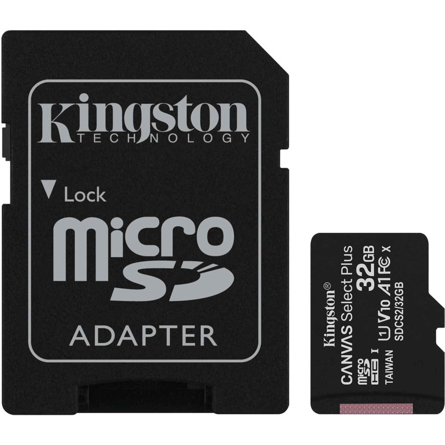 Kingston Canvas Select Plus SDCS2 32 GB Class 10/UHS-I (U1) microSDHC - 3 Pack SDCS2/32GB-3P1A