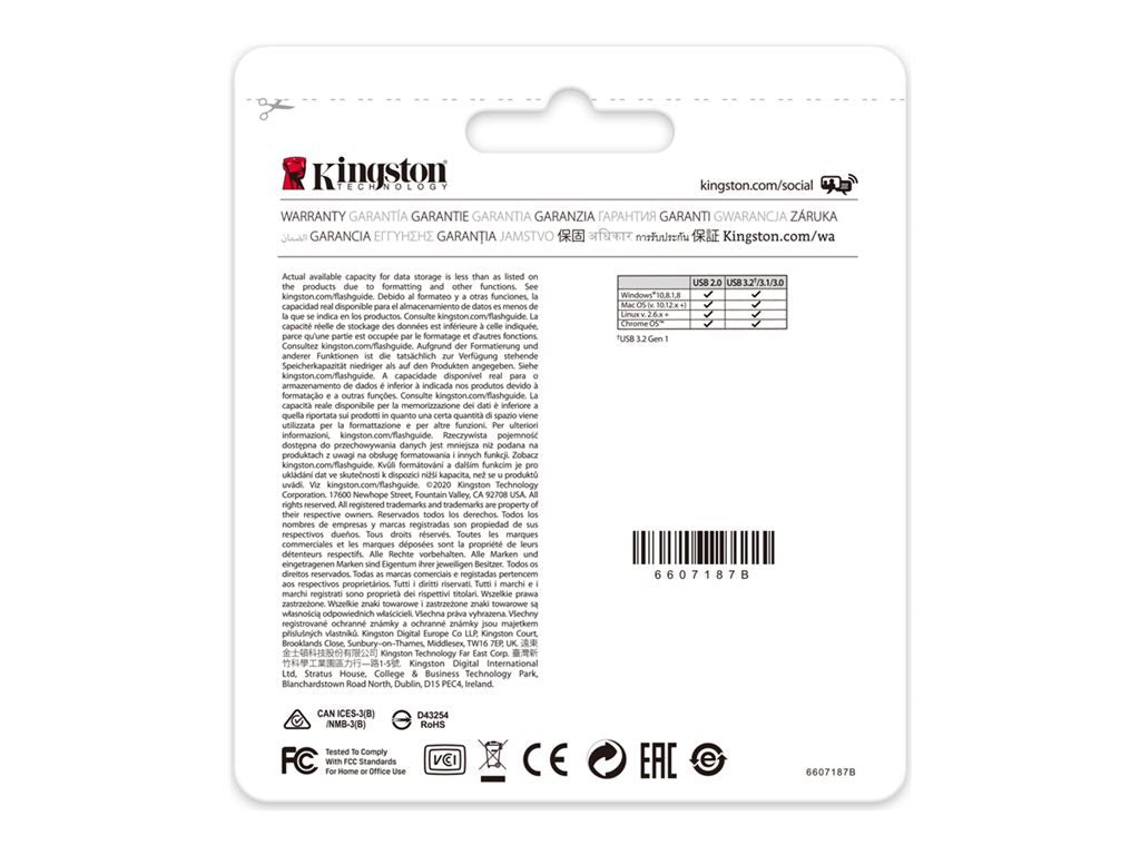 Kingston DataTraveler Kyson - USB flash drive - 256 GB - USB 3.2 Gen 1 - Co-Logo Program