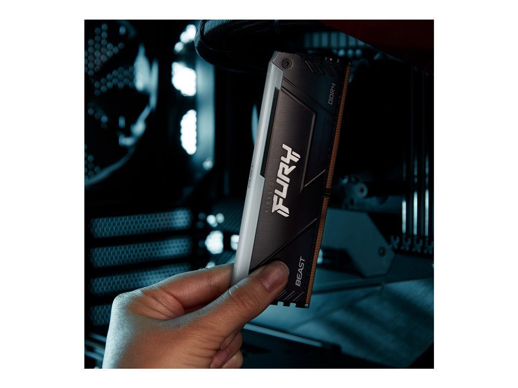 Kingston FURY Beast RGB - DDR4 - kit - 128 GB: 4 x 32 GB - DIMM 288-pin - 2666 MHz - CL16 - 1.2 V - unbuffered - on-die ECC - KF426C16BB2AK4/128