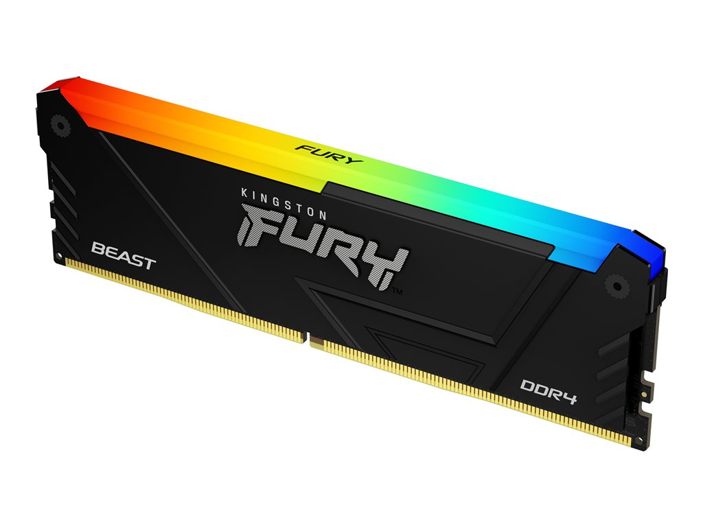 Kingston FURY Beast RGB - DDR4 - kit - 128 GB: 4 x 32 GB - DIMM 288-pin - 2666 MHz - CL16 - 1.2 V - unbuffered - on-die ECC - KF426C16BB2AK4/128