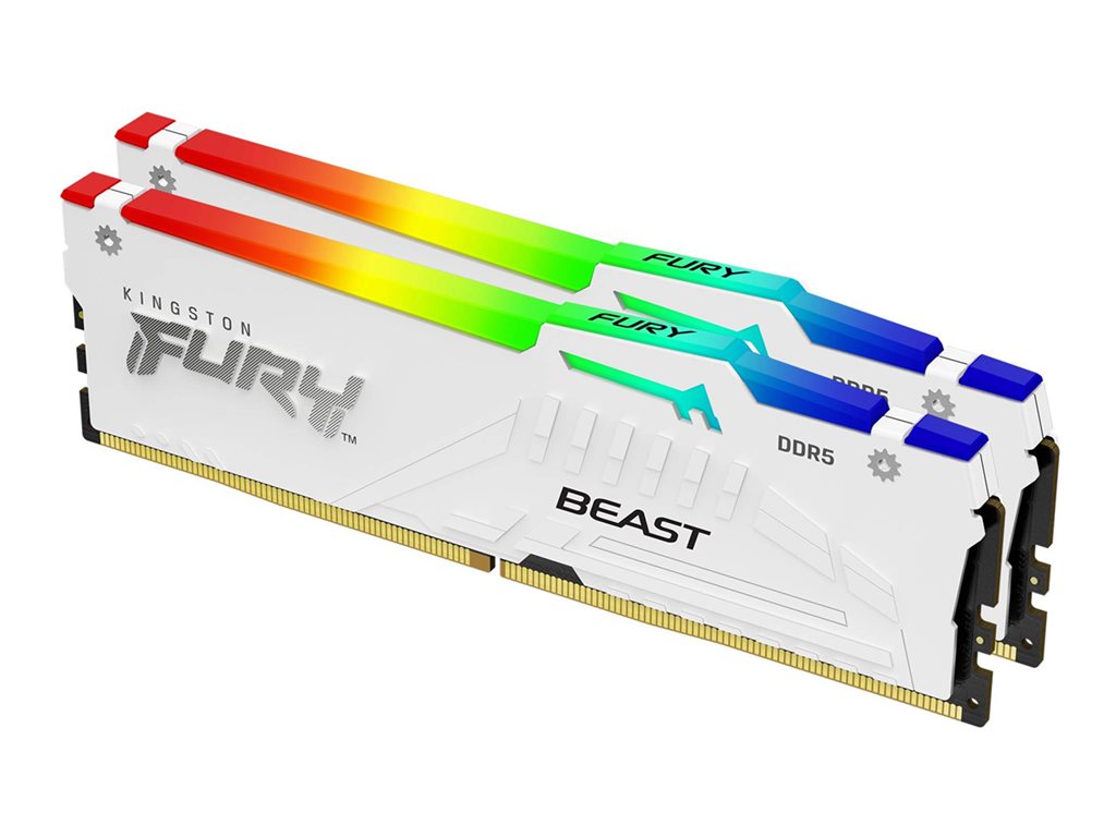 Kingston FURY Beast RGB - DDR5 - kit - 32 GB: 2 x 16 GB - DIMM 288-pin - 6000 MHz / PC5-48000 - CL36 - 1.35 V - unbuffered - KF560C36BWE2AK2-32