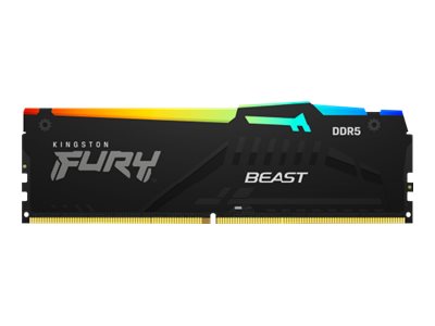 Kingston FURY Beast RGB - DDR5 - kit - 64 GB: 4 x 16 GB - DIMM 288-pin - 6000 MHz / PC5-48000 - CL40 - 1.35 V - unbuffered - KF560C40BBAK4-64