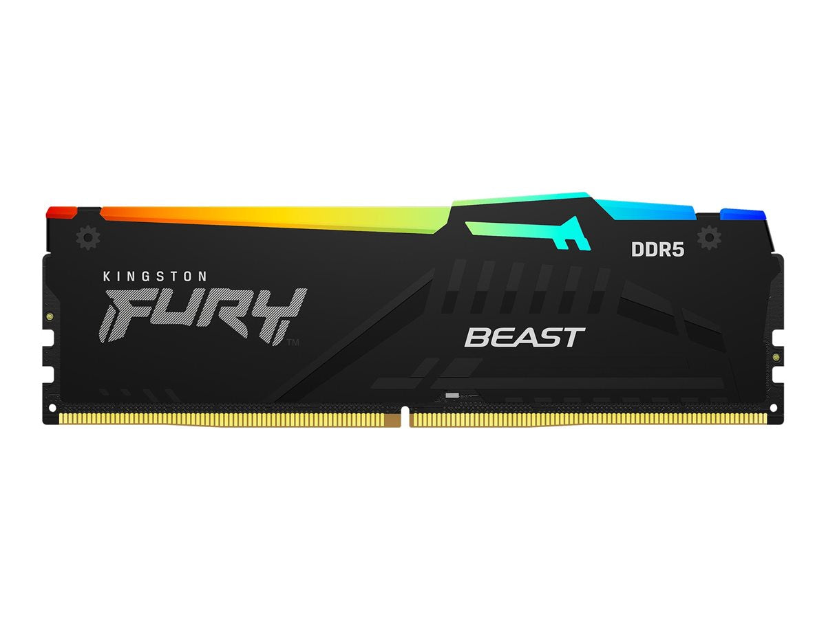 Kingston FURY Beast RGB - DDR5 - module - 32 GB - DIMM 288-pin - 6400 MHz / PC5-51200 - CL32 - 1.4 V - unbuffered - on-die ECC KF564C32BBEA-32