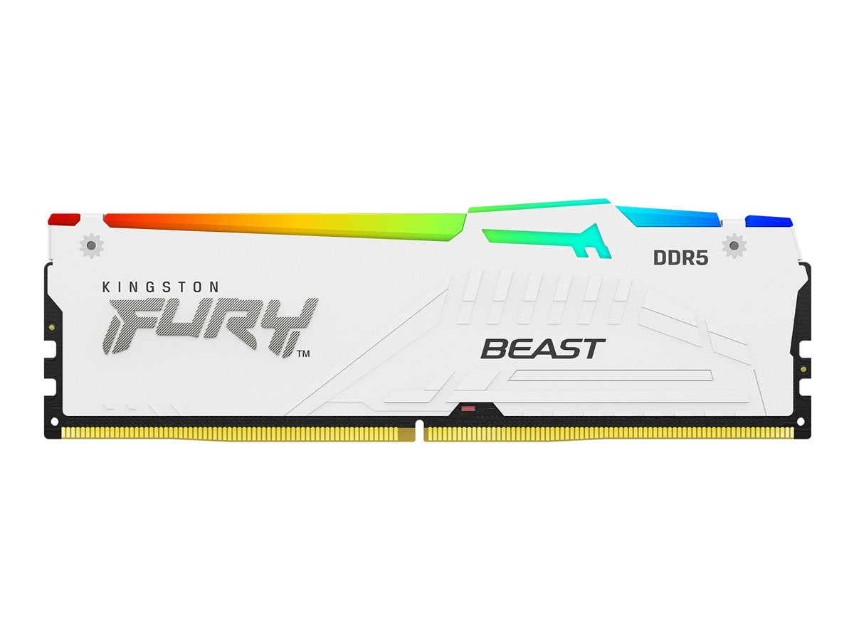 Kingston FURY Beast RGB - DDR5 - module - 32 GB - DIMM 288-pin - 6400 MHz / PC5-51200 - CL32 - 1.4 V - unbuffered - on-die ECC KF564C32BWA-32