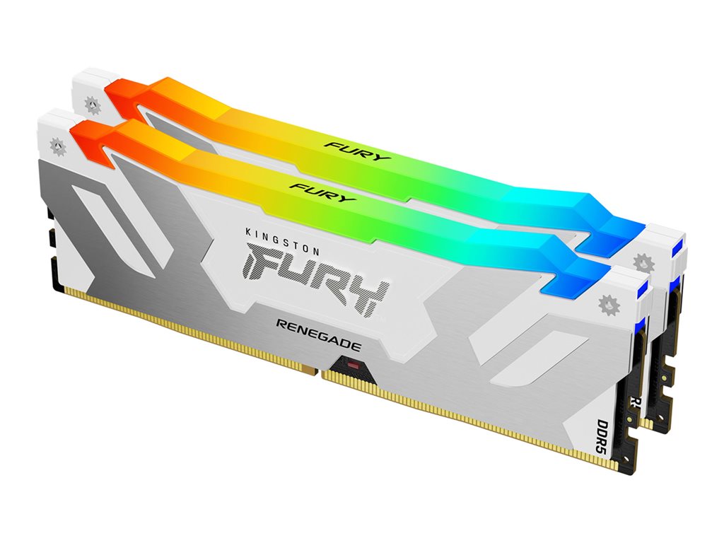 Kingston FURY Renegade RGB - DDR5 - kit - 32 GB: 2 x 16 GB - DIMM 288-pin - 8000 MHz / PC5-64000 - CL38 - 1.45 V - unbuffered KF580C38RWAK2-32