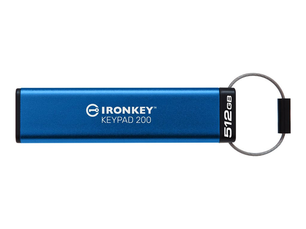 Kingston IronKey Keypad 200 - USB flash drive - encrypted - 512 GB - USB 3.2 Gen 1 IKKP200/512GB