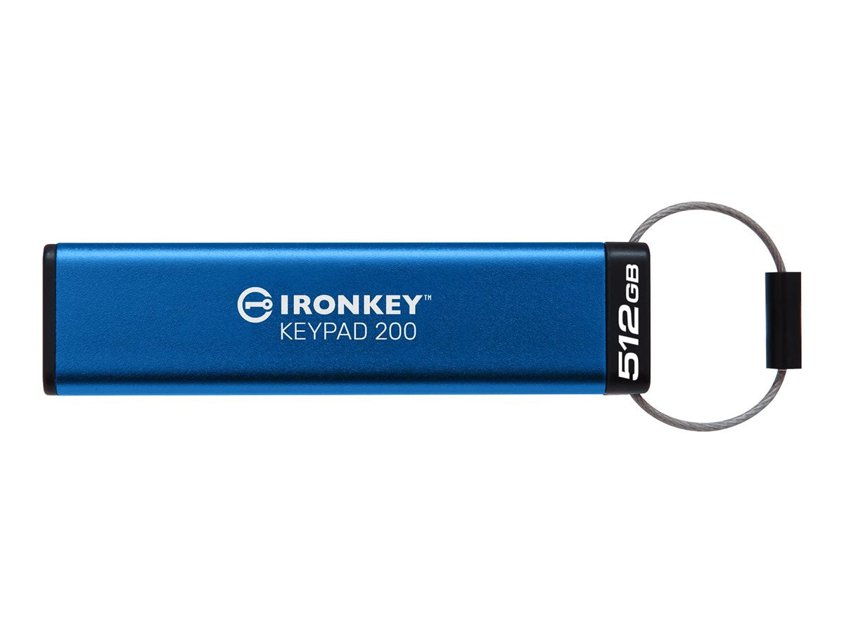 Kingston IronKey Keypad 200 - USB flash drive - encrypted - 512 GB - USB 3.2 Gen 1 IKKP200/512GB